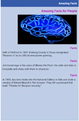 Amazing Facts android App screenshot 1